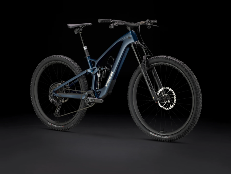 Fuel EXe 9.9 X0 AXS Electric Full Suspension Mountain Bike 2024 in Mulsanne Blue-1